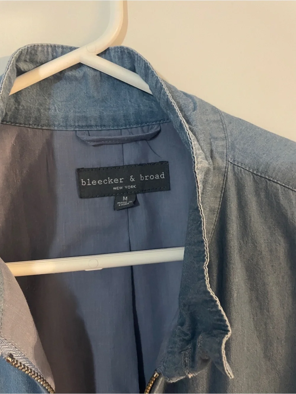 Light Blue Men's Bomber Jacket - Unbranded